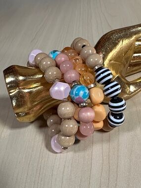 Plunder Multicolor Beaded Stretch Bracelet Set